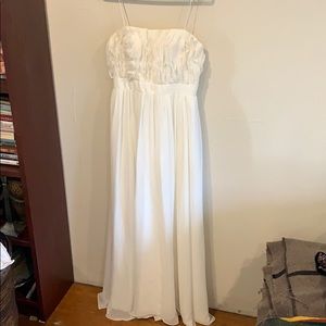 Aqua strapless formal dress sz 14 white